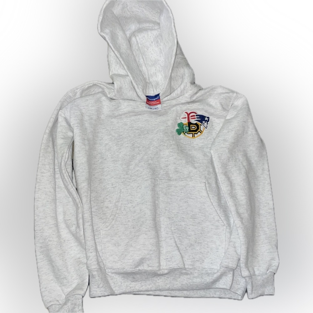 Champion Patriots Celtics Bruins Red Sox embroidered New England sports hoodie